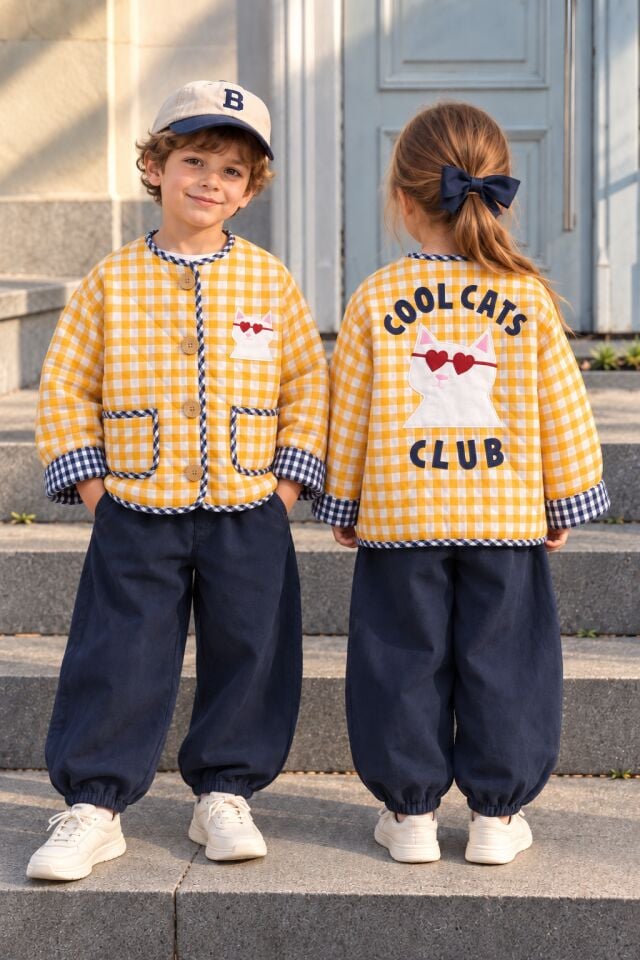 Cool Cats Kareli Ceket 7-8 YAŞ