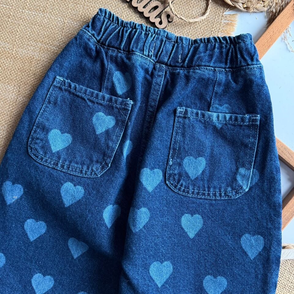 Kalp Desenli Ballon Jean 6-7 YAŞ