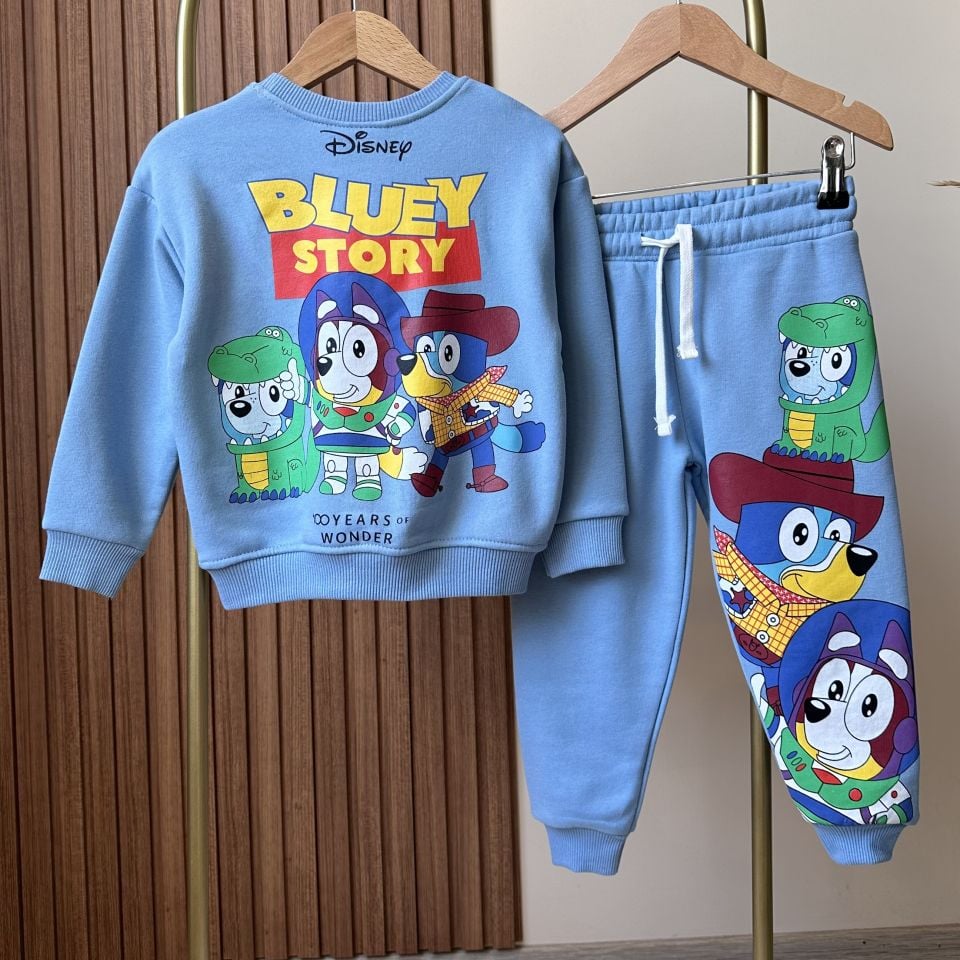 Bluey Baskılı Mavi Takım