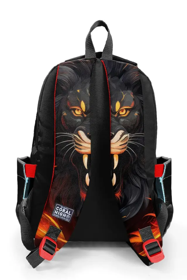Coral High Kids Siyah Aslan Desenli 3’lü Okul Çanta Seti SET0123671 Adet