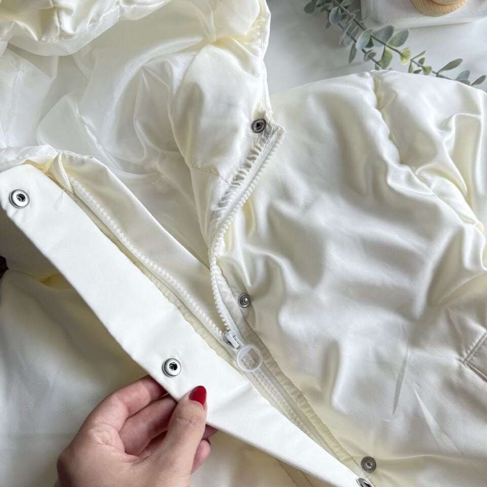 Su Geçirmez Krem Şişme Mont 9-10 YAŞ