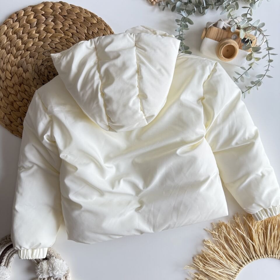 Su Geçirmez Krem Şişme Mont 9-10 YAŞ