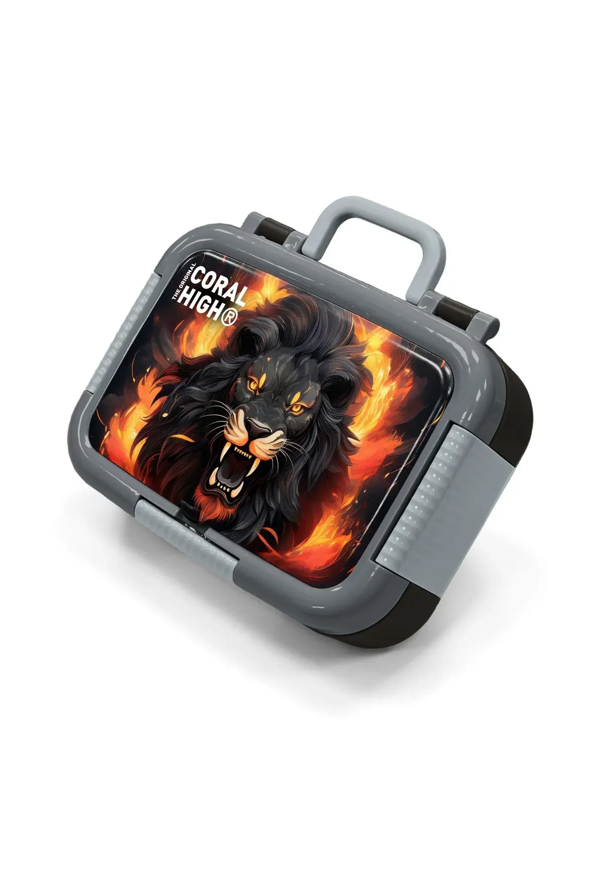 Coral High Kids Siyah Aslan Desenli Paslanmaz Çelik Beslenme Kabı 39369 Adet