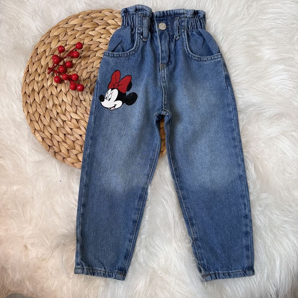 Minnie Baskılı Denim Jean