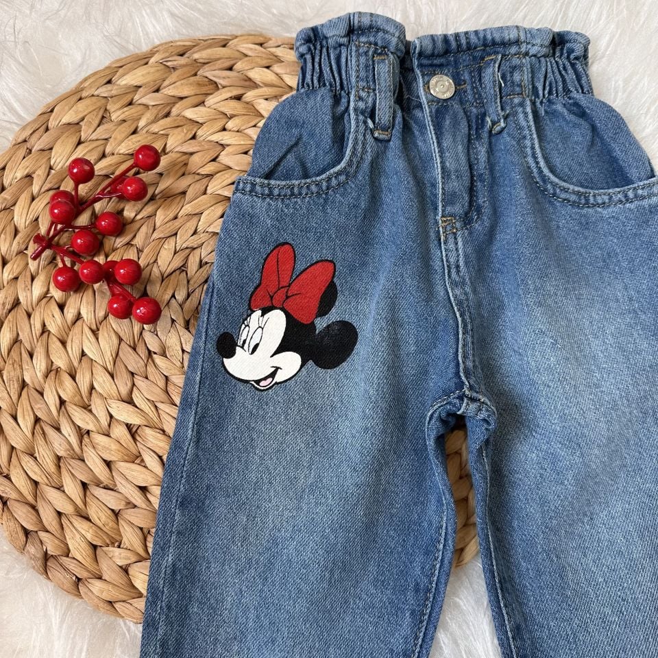 Minnie Baskılı Denim Jean