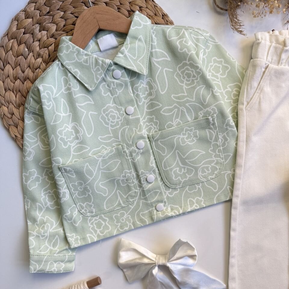 Mint Çicekli Takım 5-6 YAŞ