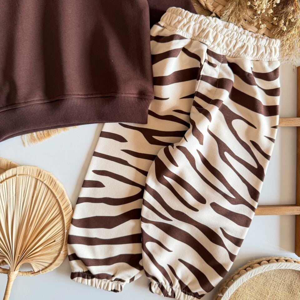 Kahve Desenli Basic Takım 1-2 YAŞ