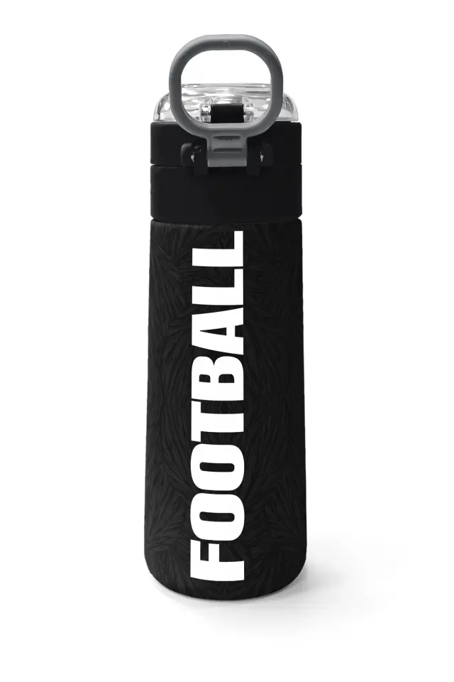Coral High Kids Siyah Futbol Desenli Pipetli ve Direkt İçim Çelik Termos 500 ml 31898 Adet