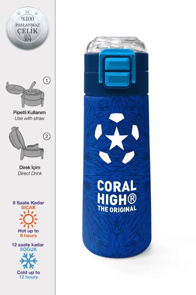 Coral Çelik Matara Suluk Adet