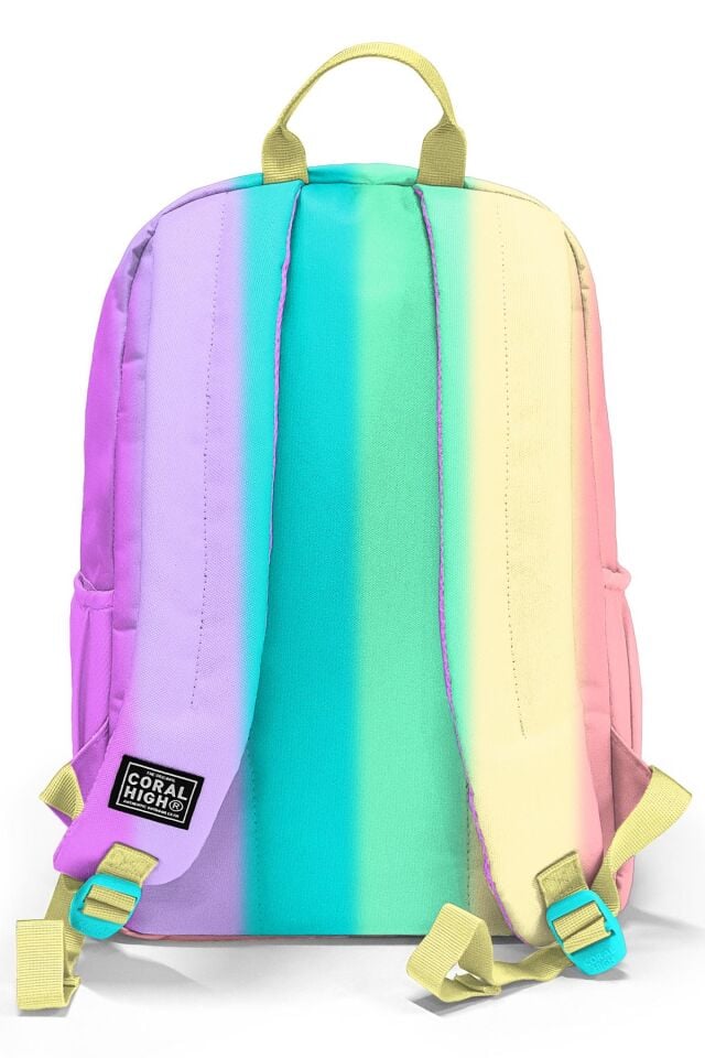 Coral High Renkli Çizgili Desenli 3’lü Okul Çanta Seti SET0123630 Adet