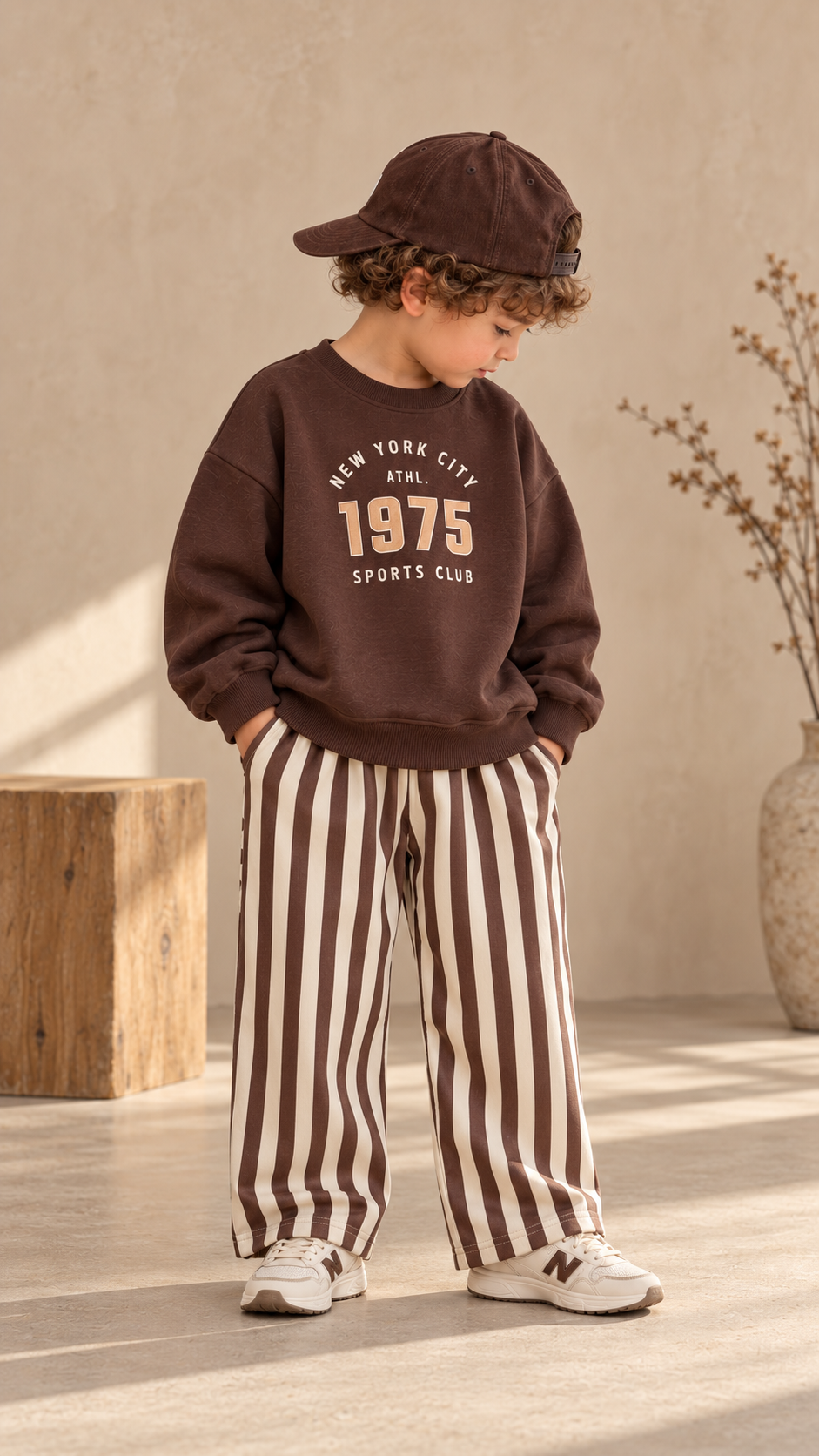 Kahve Çizgili Basic Takım 1-2 YAŞ