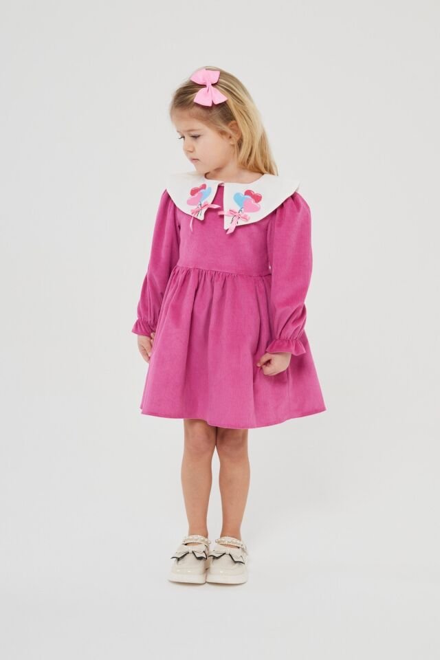 Kalpli Kadife Elbise 7-8 YAŞ