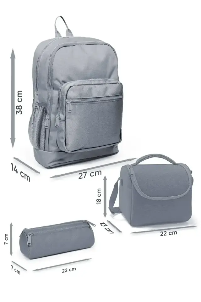 Coral High Siyah Beyaz Geometrik Desenli 3’lü Okul Çanta Seti SET0123682 Adet