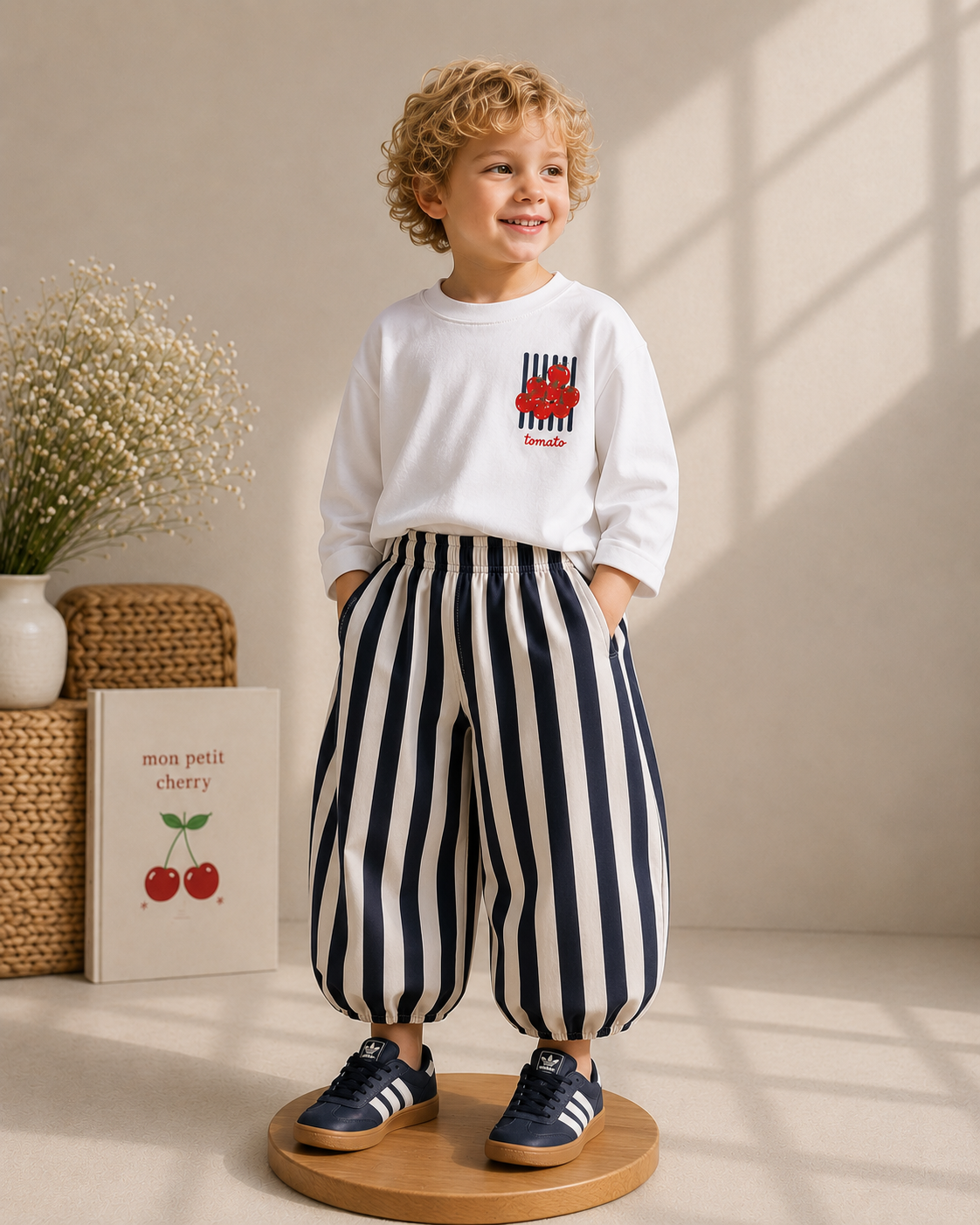 Gabardin Pantolonlu Domatesli Takım 7-8 YAŞ