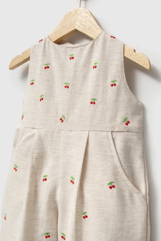 Kirazlı Salopet ( Çanta Hediyeli) 5 YAŞ