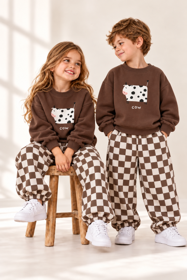 Dama Desenli Unisex Model Takım 7-8 YAŞ