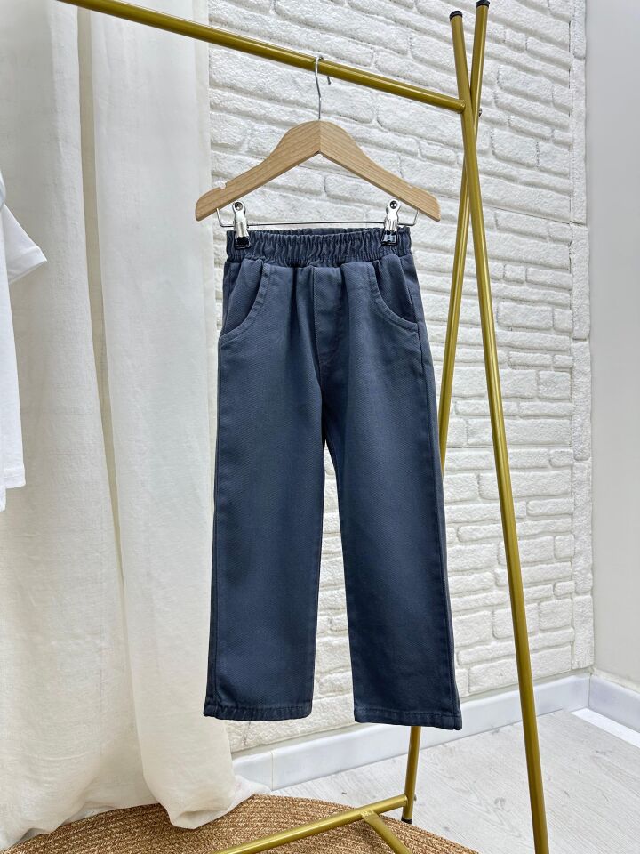 3'lü Çizgili Antrasit Denim Takım 2-3 YAŞ