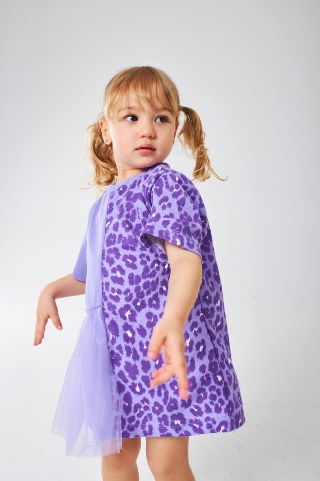 Leopar Mor Elbise 2-3 YAŞ