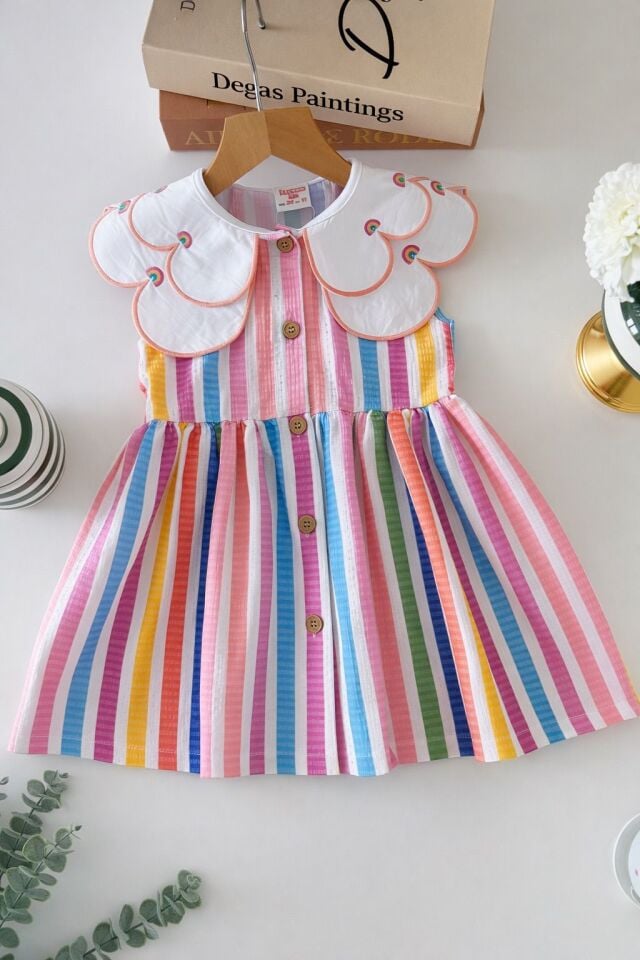 Gökkuşağı Desenli Elbise 2-3 YAŞ