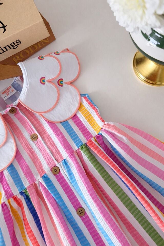 Gökkuşağı Desenli Elbise 2-3 YAŞ