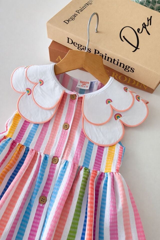 Gökkuşağı Desenli Elbise 2-3 YAŞ