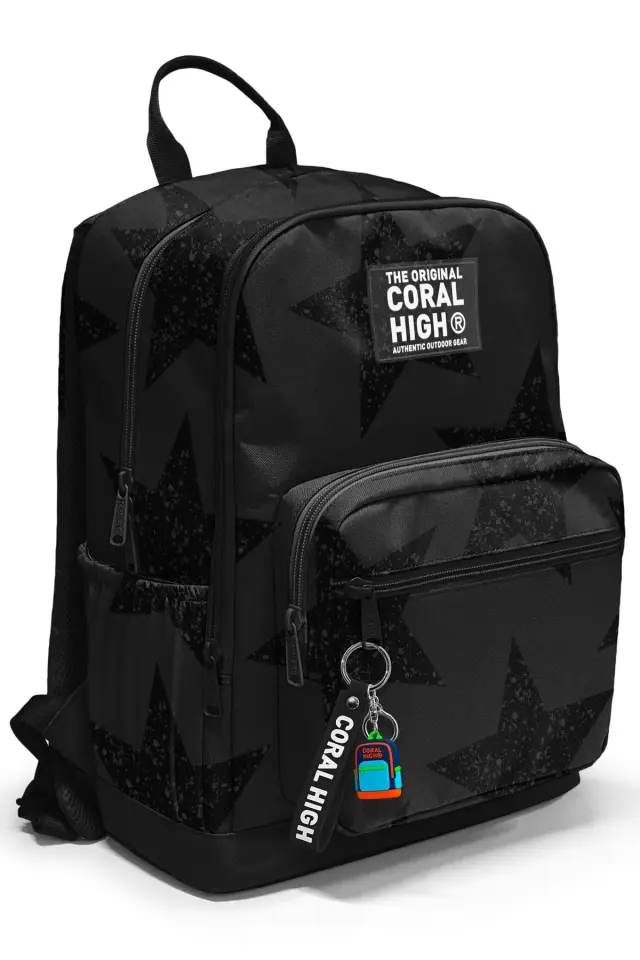 Coral High Siyah Gri Yıldız Desenli 3’lü Okul Çanta Seti SET0133237 Adet