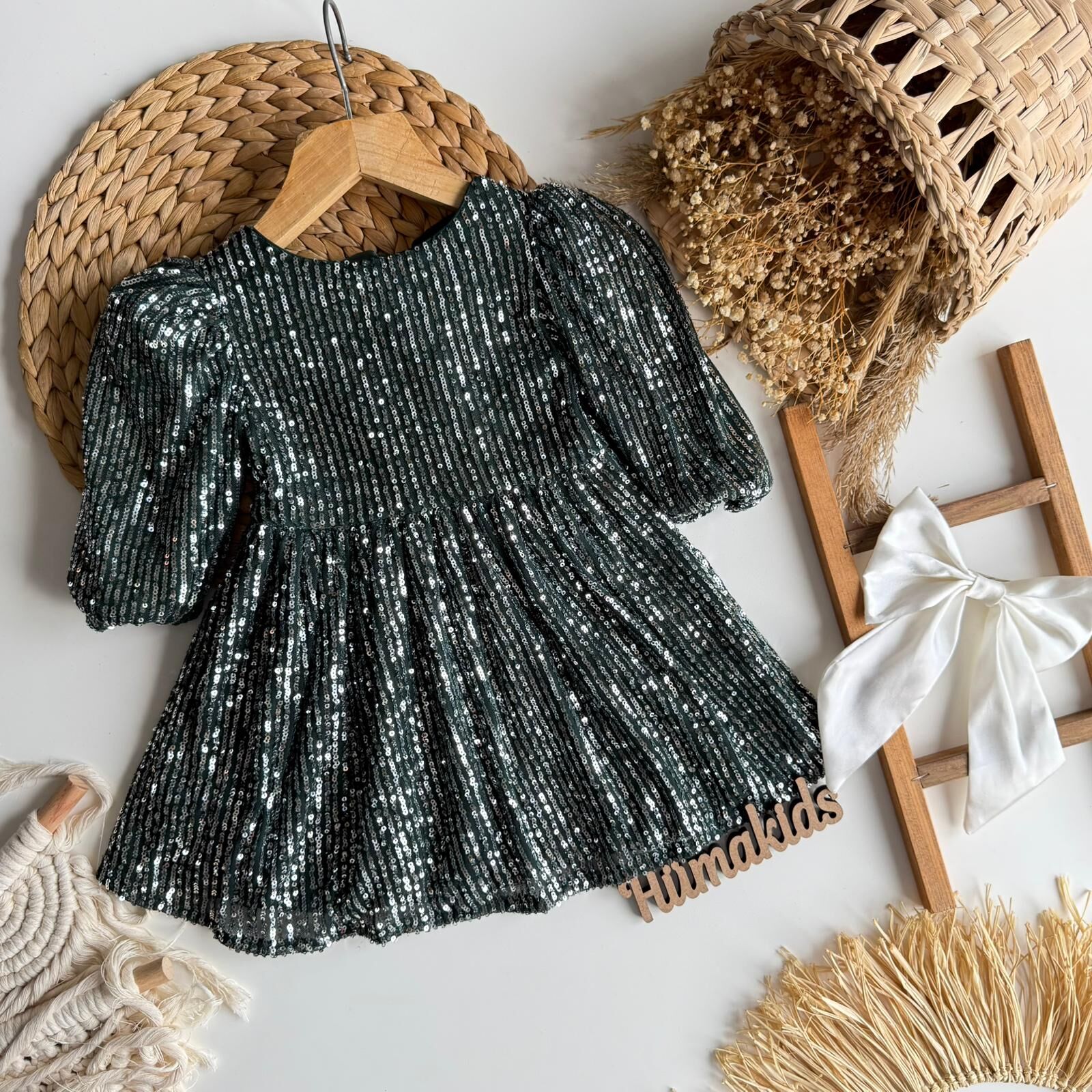 Pull Payet Yesil Elbise 5-6 YAŞ