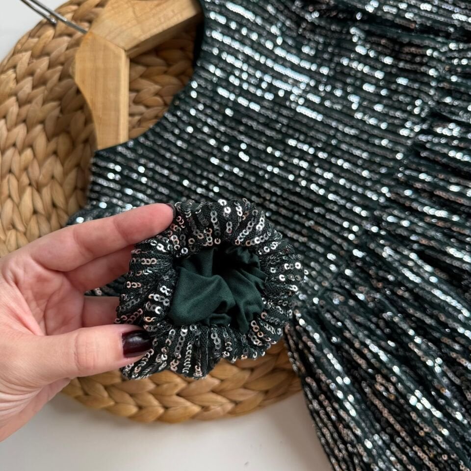 Pull Payet Yesil Elbise 5-6 YAŞ