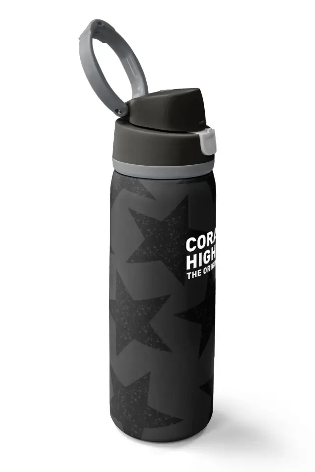 Coral High Siyah Gri Yıldız Desenli Pipetli ve Direkt İçim Çelik Termos 800 ml 38515 Adet
