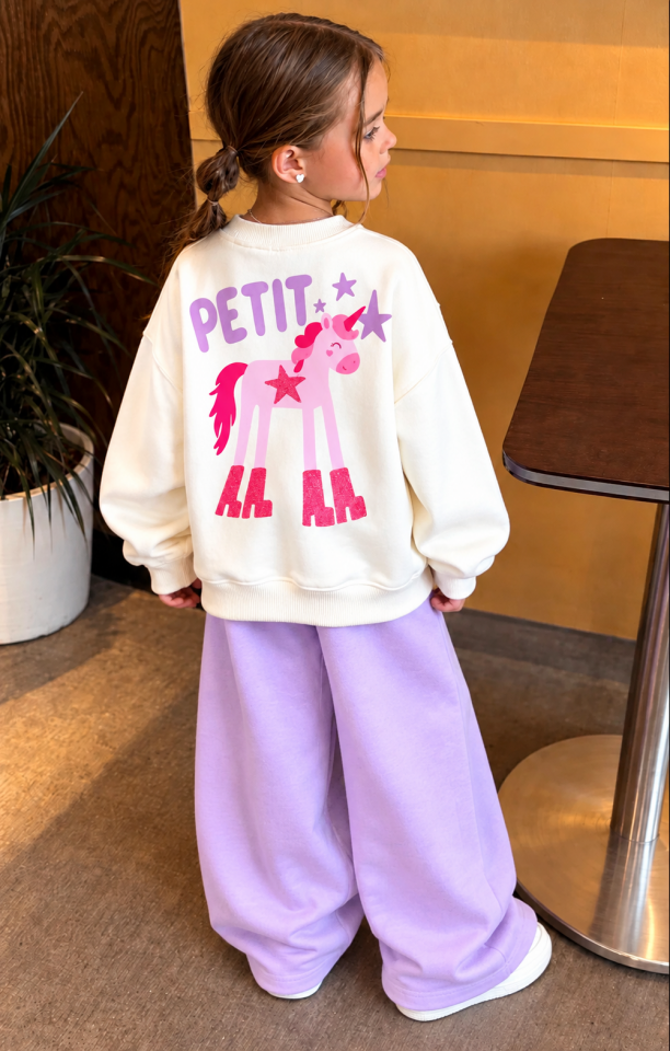 Unicorn Lila Petit Baskılı Takım 7-8 YAŞ