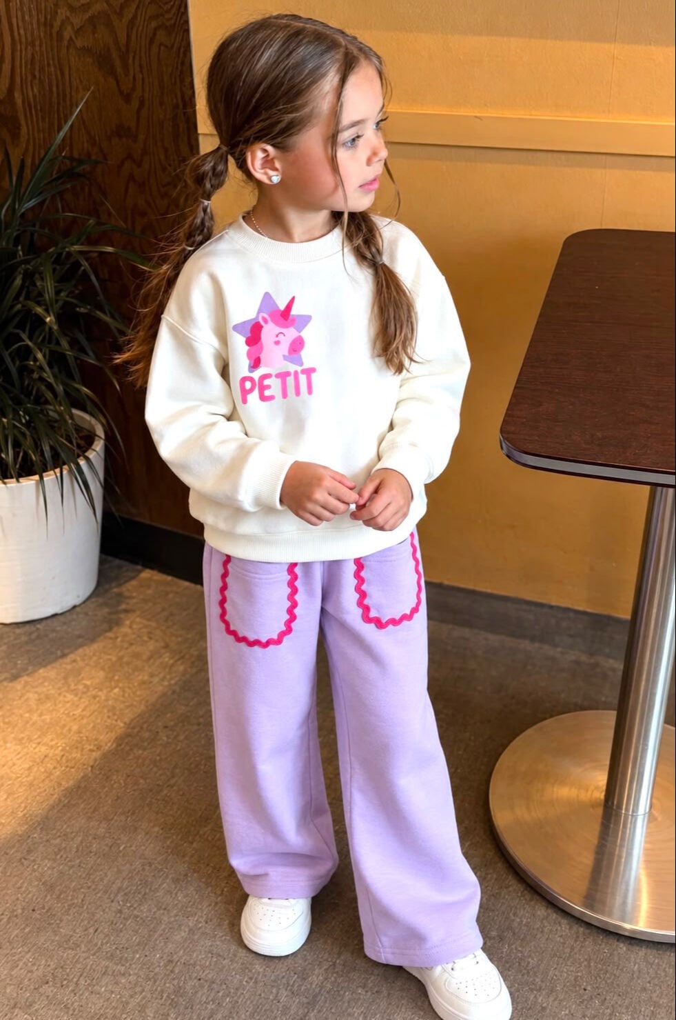 Unicorn Lila Petit Baskılı Takım 7-8 YAŞ