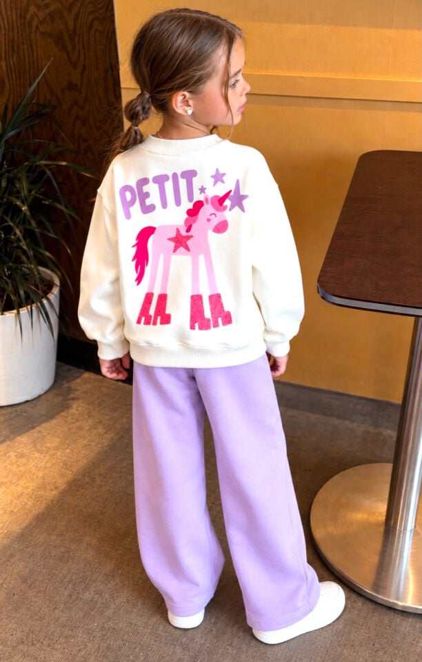 Unicorn Lila Petit Baskılı Takım 7-8 YAŞ