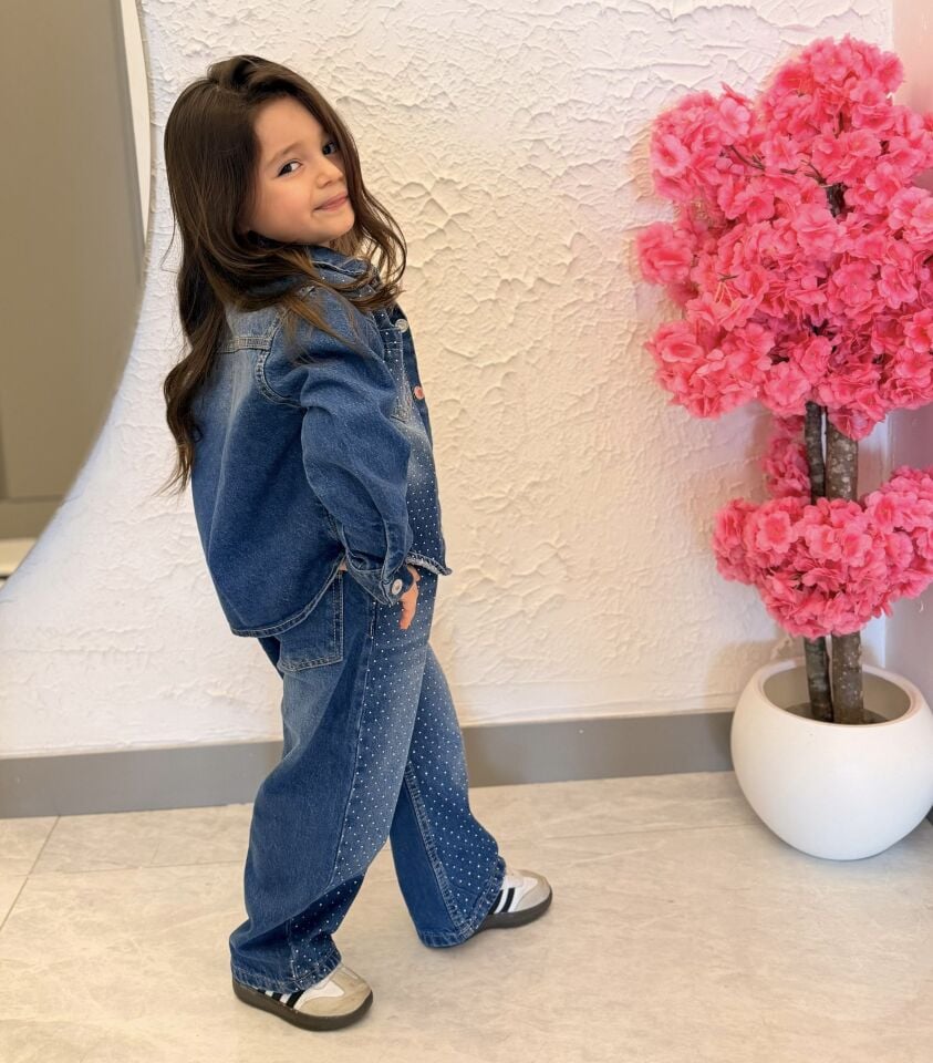 Denim Taşlı 2'li Takım 9-10 YAŞ
