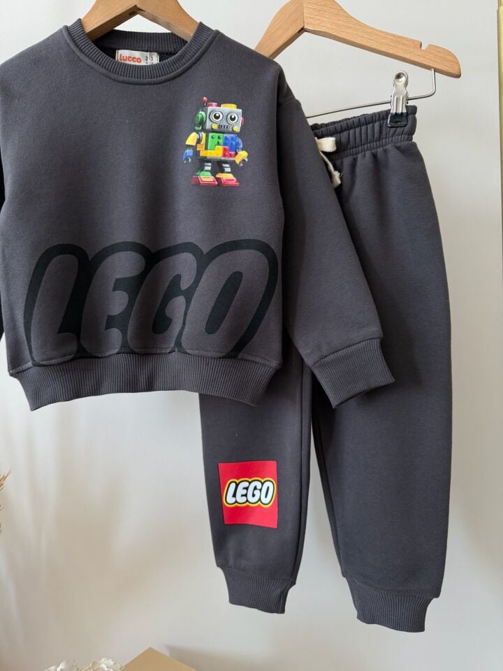 Lego Baskılı Antrasit Takım 7-8 YAŞ