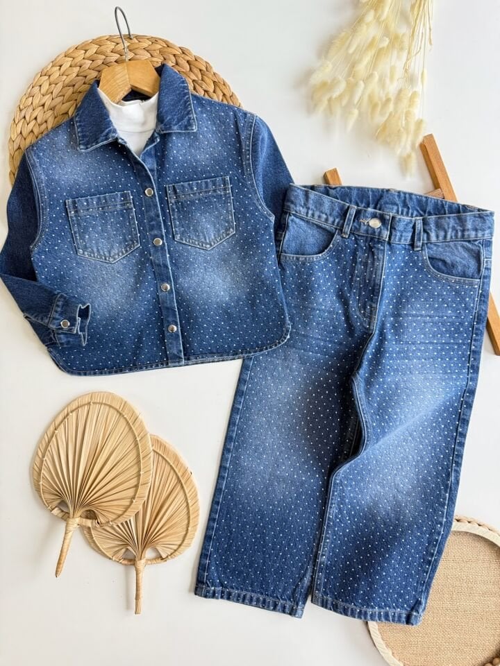 Denim Taşlı 2'li Takım 9-10 YAŞ