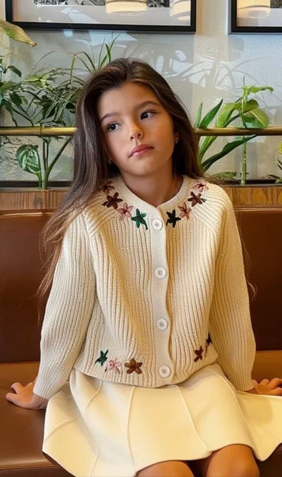 Triko Yakası Çicekli Takım 9-10 YAŞ