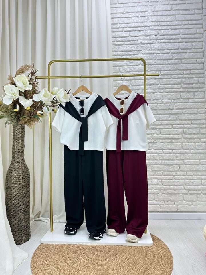 Oysho Kumaş Şal Bağlamalı Siyah Takım 12-13 Yaş