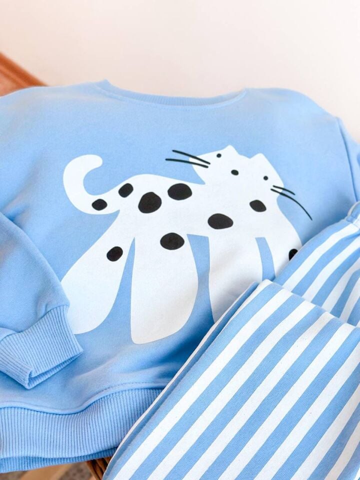Animal Baskılı Mavi Takım 7-8 YAŞ