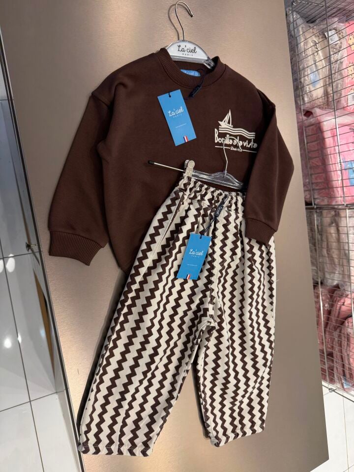 Laciel Paris Kahve Basic Gabardin Pantonlı Takım 5-6 YAŞ