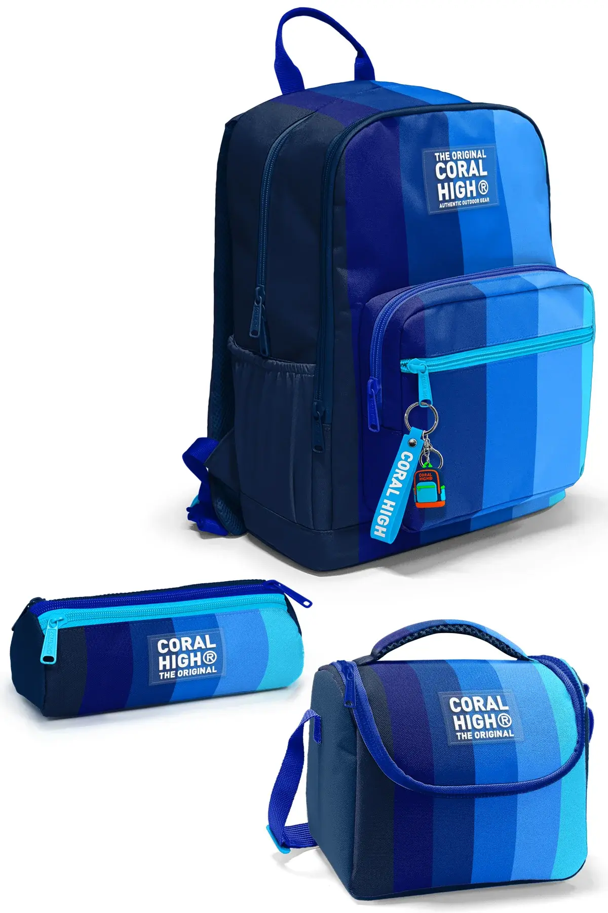 Coral High Renkli Çizgili 3’lü Okul Çanta Seti SET0123695 Adet