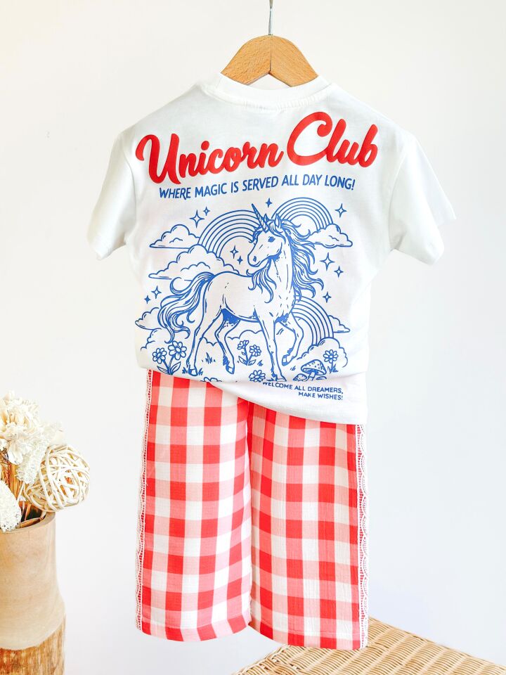 Pötikareli Unicorn Baskılı Takım