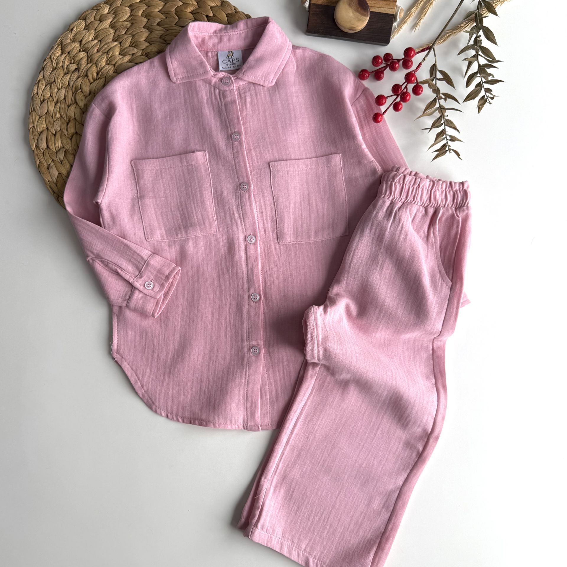 Pembe Muslin Takım