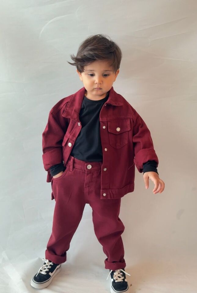 Bordo Denim Takım 9-10 YAŞ