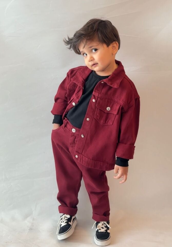 Bordo Denim Takım 9-10 YAŞ