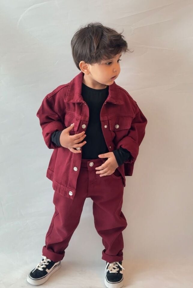 Bordo Denim Takım 9-10 YAŞ
