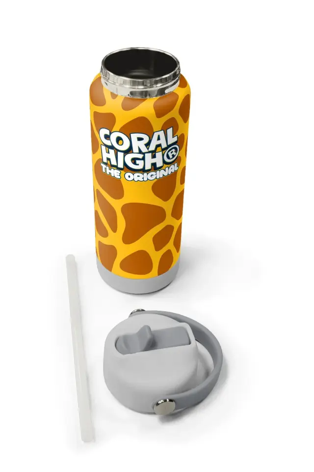 Coral High Zürafa Desenli Katlanır Ağızlıklı Çelik Termos 650 ml 38344 Adet
