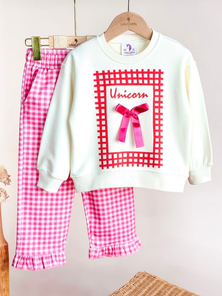 Fiyonk Gabardin Ekoseli Takım 7-8 YAŞ