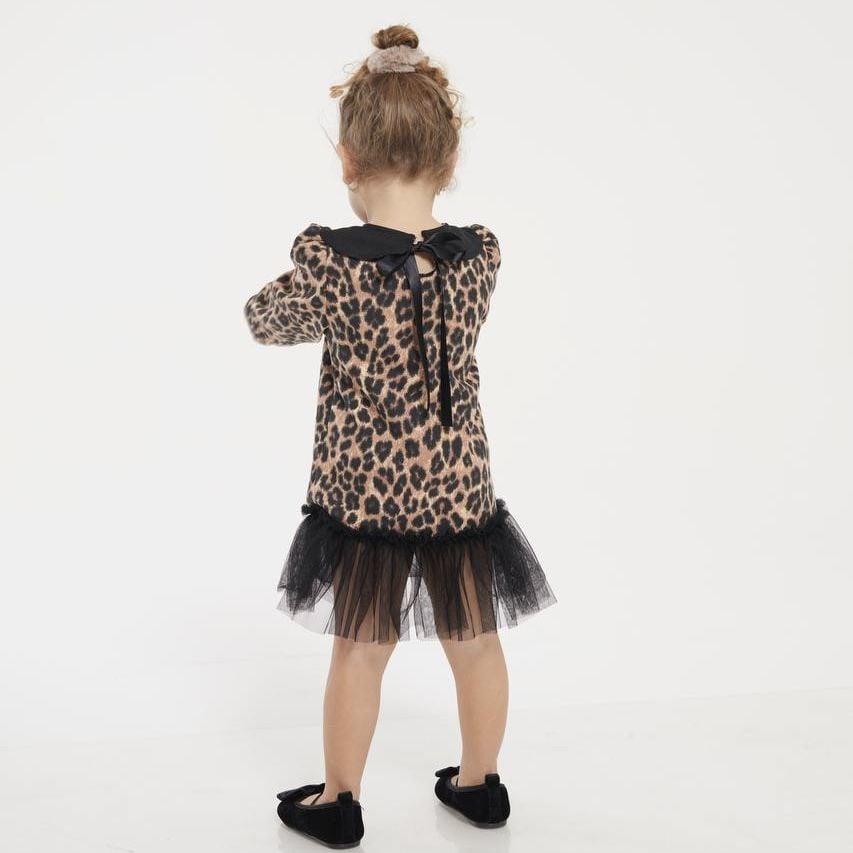 Şardonlu Leopar Elbise 5-6 YAŞ