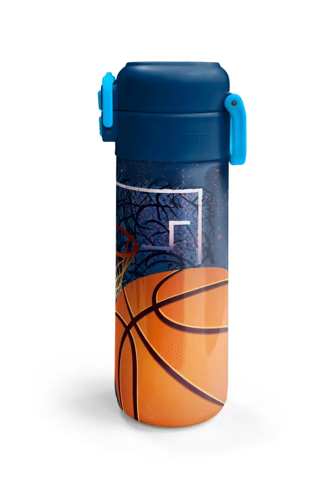 Coral High Kids Turuncu Lacivert Basketbol Desenli Pipetli ve Direkt İçim Çelik Termos 500 ml 31967 Adet