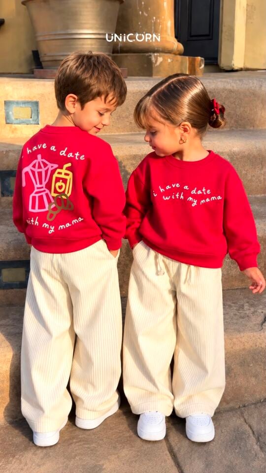 Kırmızı Gabardin Pantolonlu Takım 7-8 YAŞ